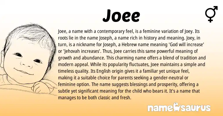 Infographic about Joee name meaning, Joee is a name from Other origin(s).