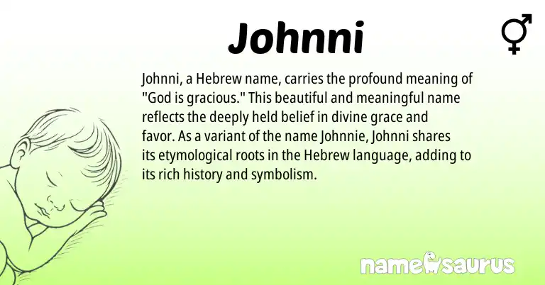 Infographic about Johnni name meaning, Johnni is a name from Hebrew origin(s).