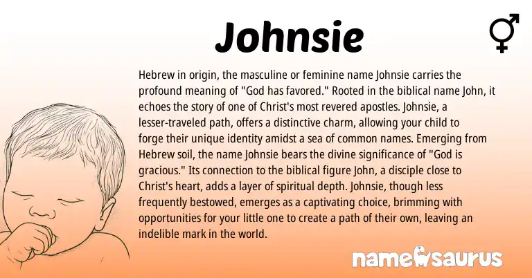 Infographic about Johnsie name meaning, Johnsie is a name from Hebrew origin(s).