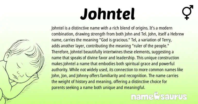 Infographic about Johntel name meaning, Johntel is a name from Hebrew origin(s).