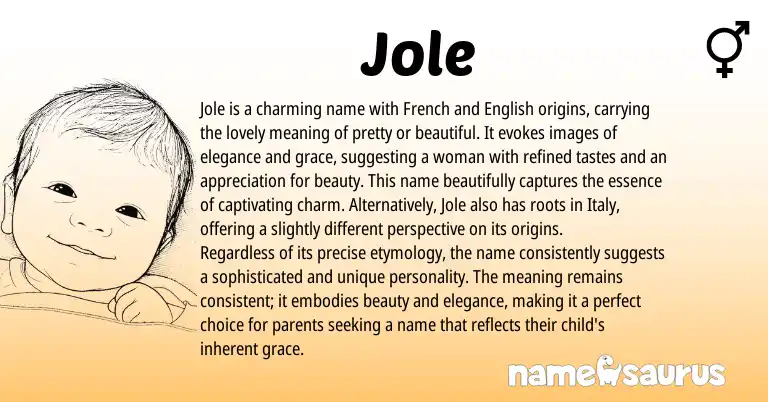 Infographic about Jole name meaning, Jole is a name from French, English origin(s).