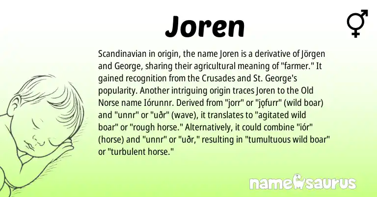 Infographic about Joren name meaning, Joren is a name from Scandinavian, Old Norse origin(s).