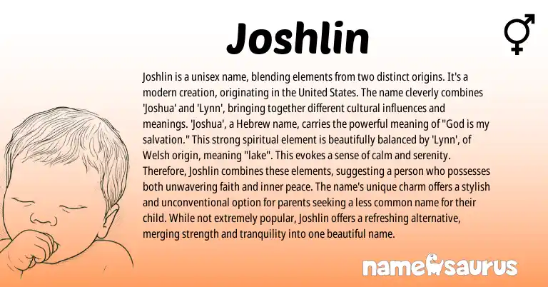 Infographic about Joshlin name meaning, Joshlin is a name from Welsh, Hebrew origin(s).