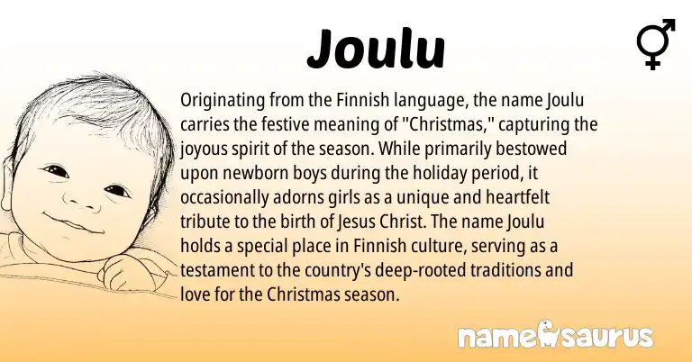 Infographic about Joulu name meaning, Joulu is a name from Finnish origin(s).