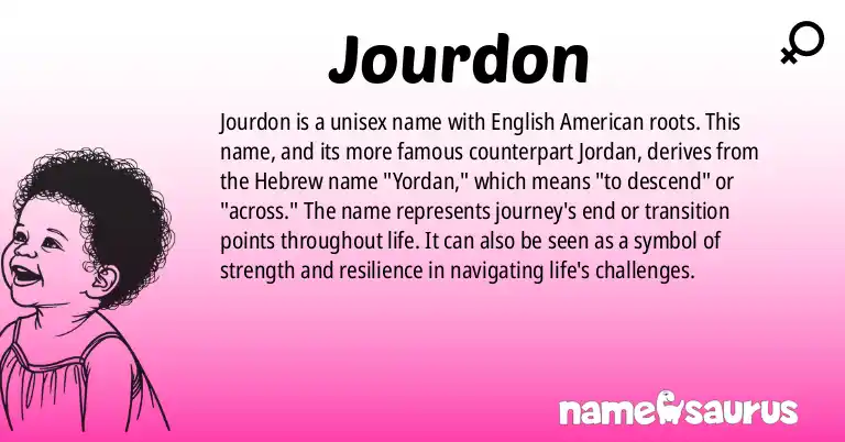 Infographic about Jourdon name meaning, Jourdon is a name from English (American) origin(s).