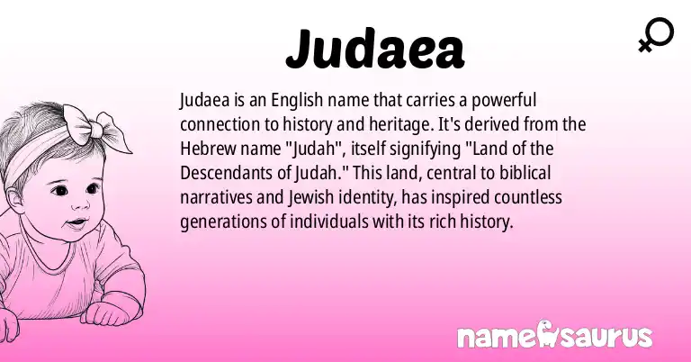 Infographic about Judaea name meaning, Judaea is a name from English origin(s).
