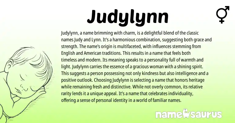 Infographic about Judylynn name meaning, Judylynn is a name from English origin(s).