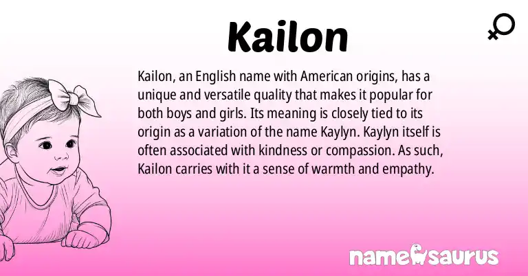 Infographic about Kailon name meaning, Kailon is a name from English (American) origin(s).