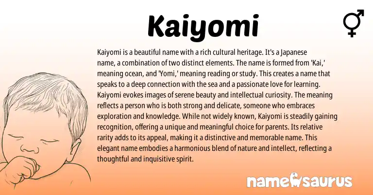 Infographic about Kaiyomi name meaning, Kaiyomi is a name from Japanese origin(s).