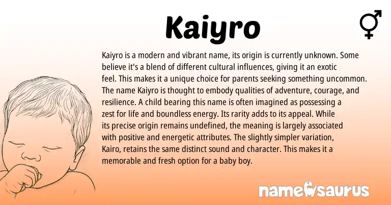 Infographic about Kaiyro name meaning, Kaiyro is a name from Other origin(s).