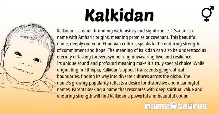 Infographic about Kalkidan name meaning, Kalkidan is a name from Amharic, Hebrew origin(s).