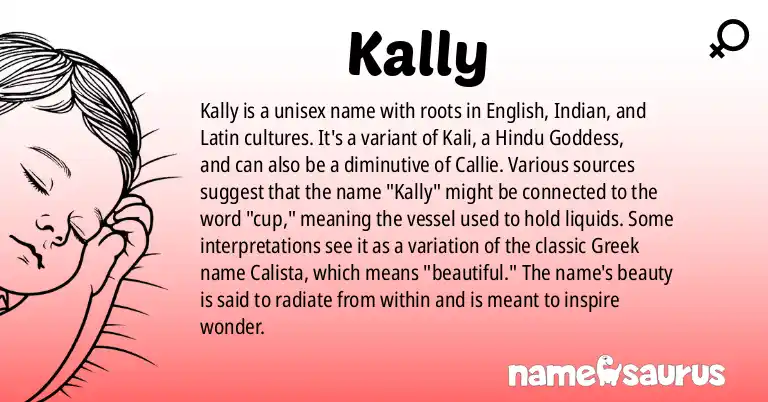 Infographic about Kally name meaning, Kally is a name from English, Indian, Latin, Greek origin(s).