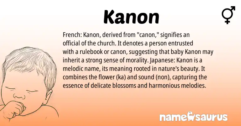 Infographic about Kanon name meaning, Kanon is a name from French, Japanese origin(s).