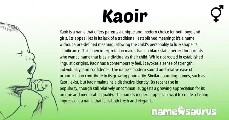Infographic about Kaoir name meaning, Kaoir is a name from Other origin(s).
