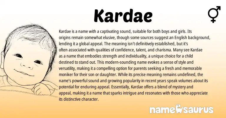 Infographic about Kardae name meaning, Kardae is a name from Other origin(s).
