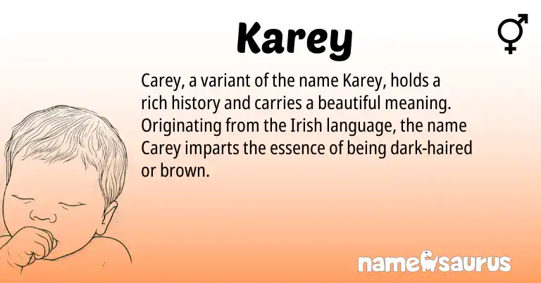 Infographic about Karey name meaning, Karey is a name from Irish origin(s).