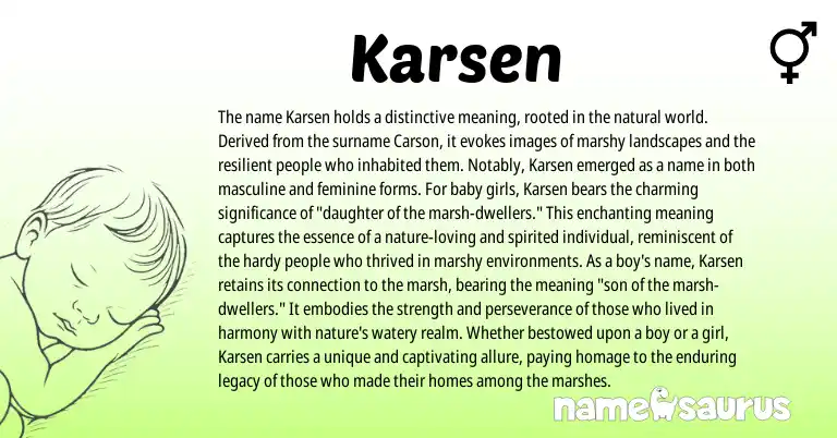 Infographic about Karsen name meaning, Karsen is a name from N/A origin(s).