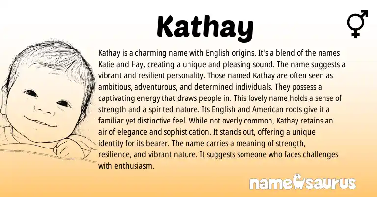 Infographic about Kathay name meaning, Kathay is a name from English origin(s).