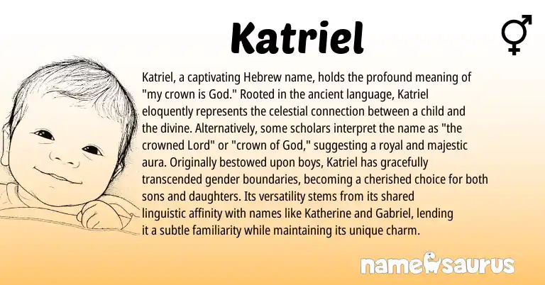 Infographic about Katriel name meaning, Katriel is a name from Hebrew origin(s).
