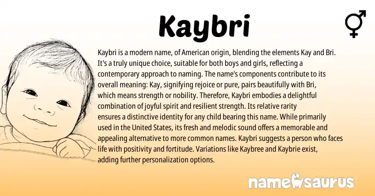 Infographic about Kaybri name meaning, Kaybri is a name from Other origin(s).