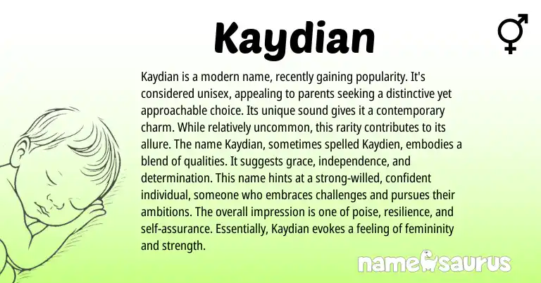 Infographic about Kaydian name meaning, Kaydian is a name from Other origin(s).