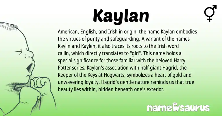 Infographic about Kaylan name meaning, Kaylan is a name from Irish, English, American origin(s).