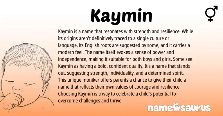 Infographic about Kaymin name meaning, Kaymin is a name from Other origin(s).