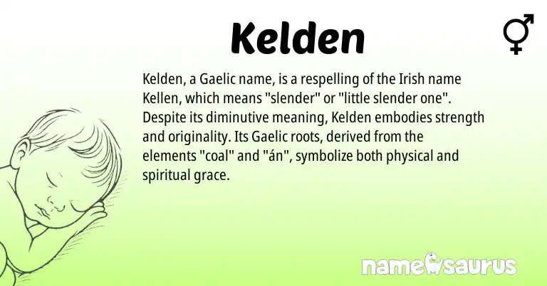 Infographic about Kelden name meaning, Kelden is a name from Irish, Gaelic origin(s).