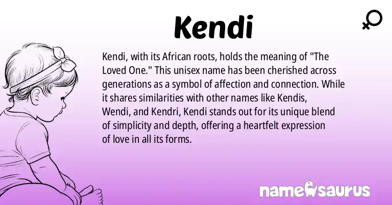 Infographic about Kendi name meaning, Kendi is a name from African origin(s).