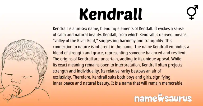 Infographic about Kendrall name meaning, Kendrall is a name from English origin(s).