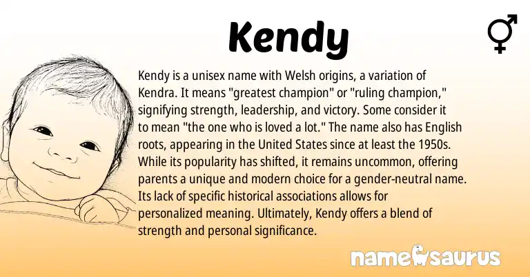 Infographic about Kendy name meaning, Kendy is a name from African, Welsh origin(s).