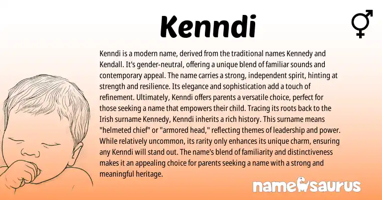 Infographic about Kenndi name meaning, Kenndi is a name from Other origin(s).