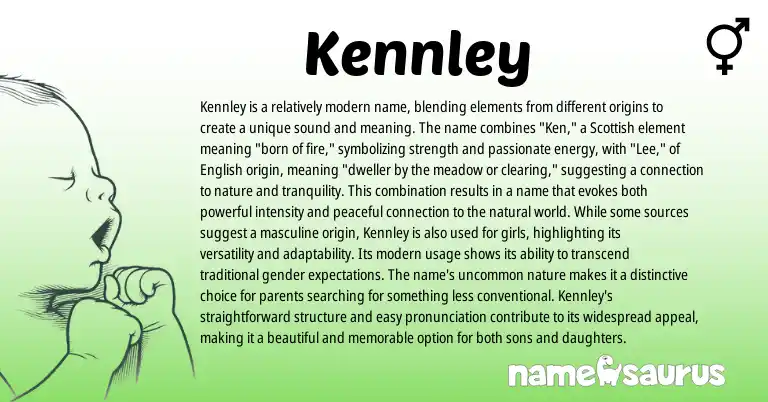 Infographic about Kennley name meaning, Kennley is a name from Scottish, English origin(s).