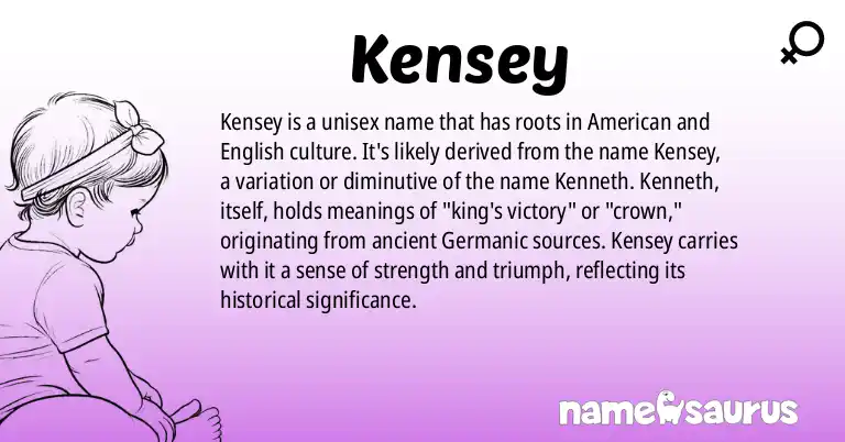 Infographic about Kensey name meaning, Kensey is a name from American, English origin(s).