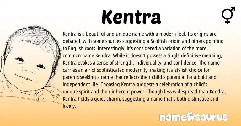 Infographic about Kentra name meaning, Kentra is a name from Scottish origin(s).