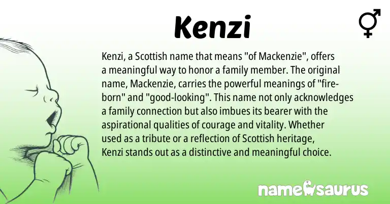 Infographic about Kenzi name meaning, Kenzi is a name from Scottish origin(s).
