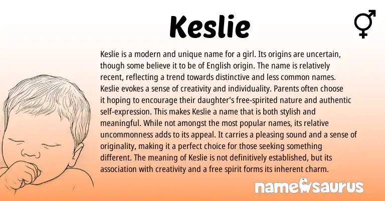 Infographic about Keslie name meaning, Keslie is a name from Other origin(s).