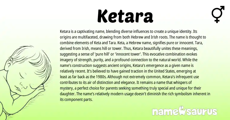 Infographic about Ketara name meaning, Ketara is a name from Hebrew, Irish origin(s).