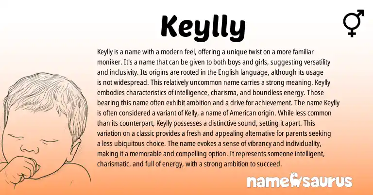 Infographic about Keylly name meaning, Keylly is a name from English origin(s).