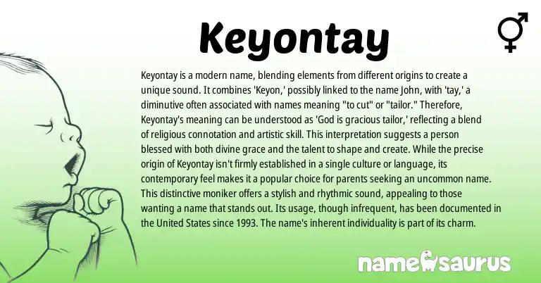Infographic about Keyontay name meaning, Keyontay is a name from Other origin(s).