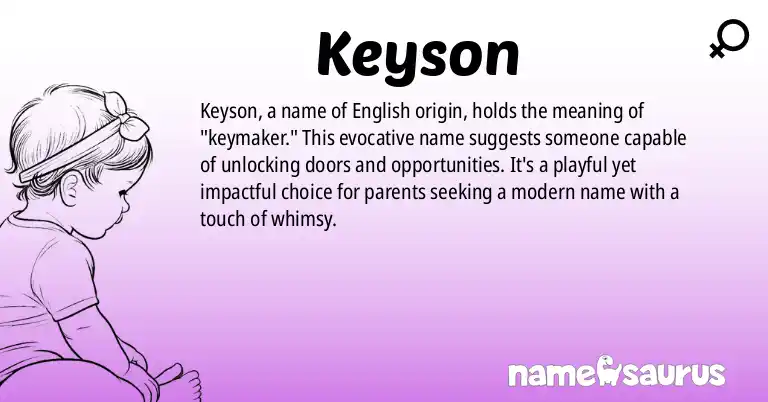 Infographic about Keyson name meaning, Keyson is a name from English origin(s).