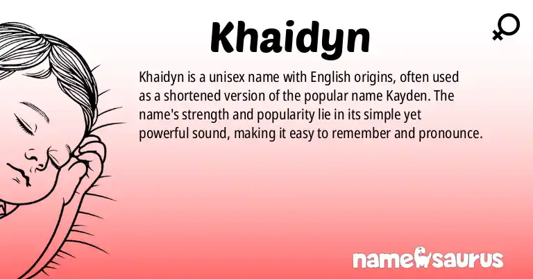 Infographic about Khaidyn name meaning, Khaidyn is a name from English origin(s).