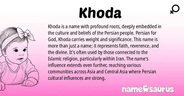 Infographic about Khoda name meaning, Khoda is a name from Persian origin(s).