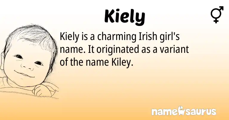 Infographic about Kiely name meaning, Kiely is a name from Irish origin(s).