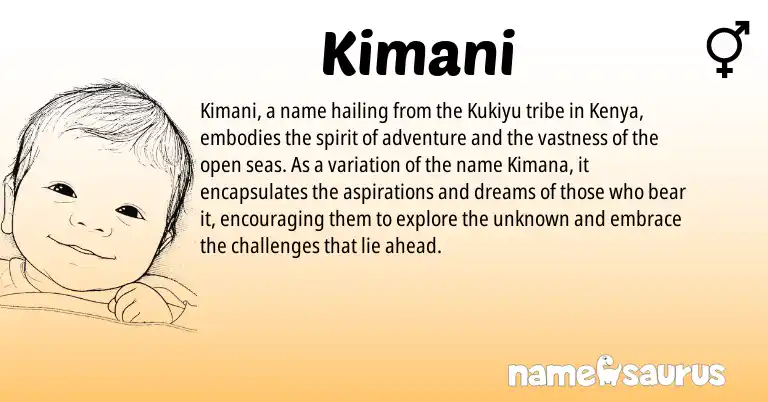 Infographic about Kimani name meaning, Kimani is a name from Kenya, Kukiyu origin(s).