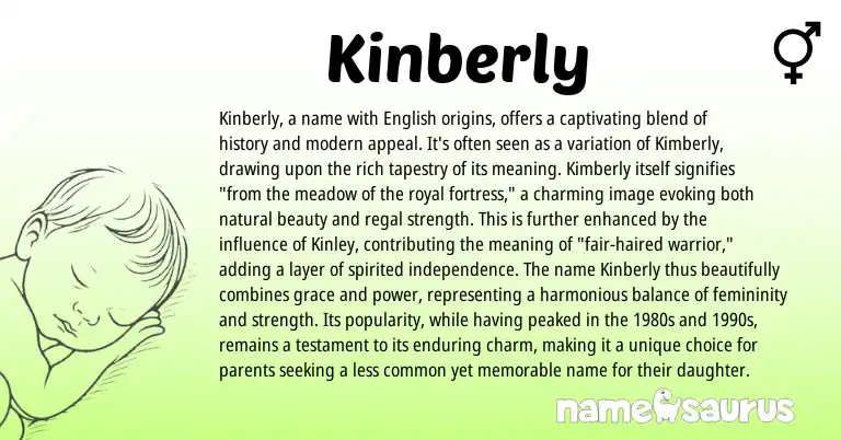 Infographic about Kinberly name meaning, Kinberly is a name from English origin(s).