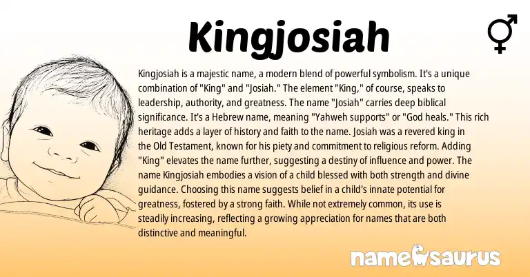 Infographic about Kingjosiah name meaning, Kingjosiah is a name from Other origin(s).