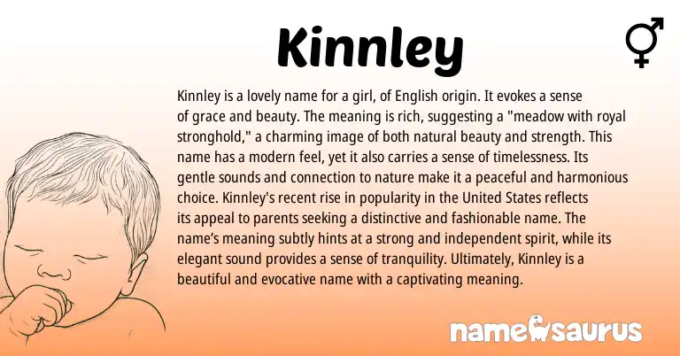 Infographic about Kinnley name meaning, Kinnley is a name from English origin(s).