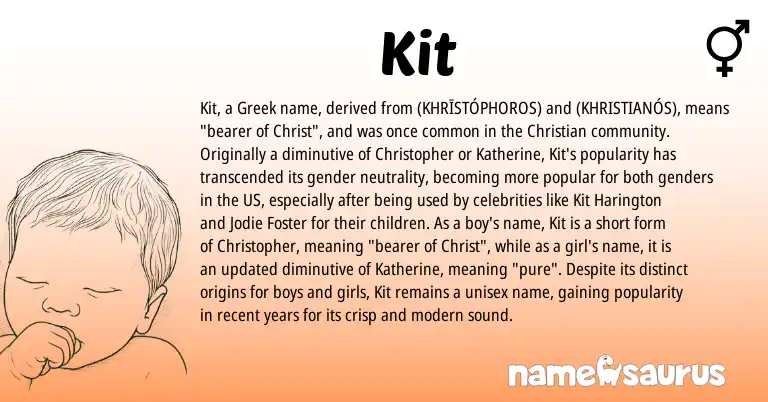 Infographic about Kit name meaning, Kit is a name from Greek origin(s).