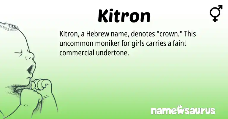 Infographic about Kitron name meaning, Kitron is a name from Hebrew origin(s).